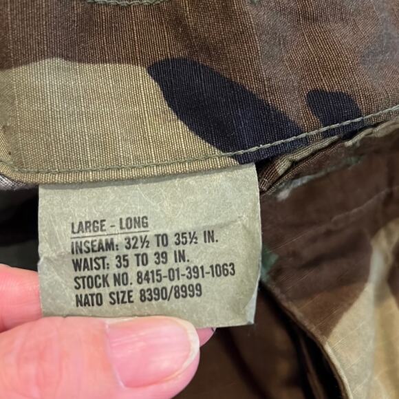 Trousers, Hot Weather, Woodland Camouflage Pattern, Combat. Size Large Long - Picture 9 of 11